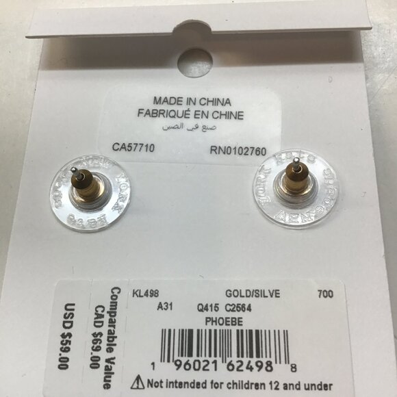 Kate Spade New Gold and Silver Clasp Earrings - Picture 3 of 3